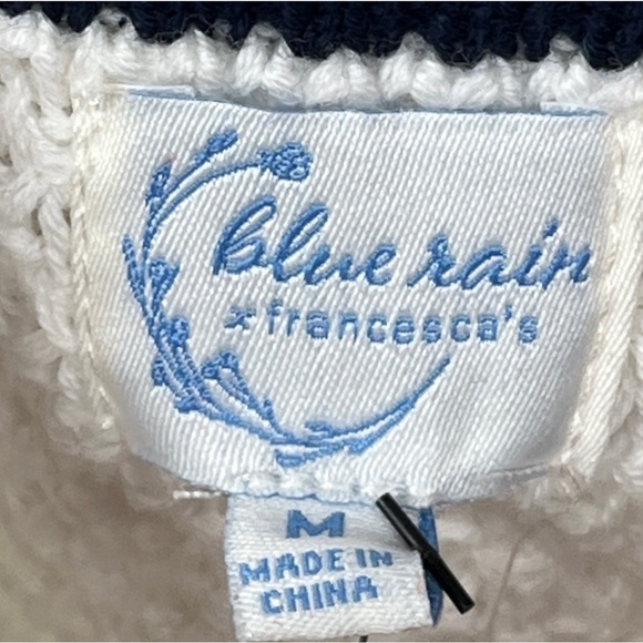 NWT Blue Rain Francesca's Jenn Striped Border Cardigan Knit Matching Set size M - Picture 8 of 9